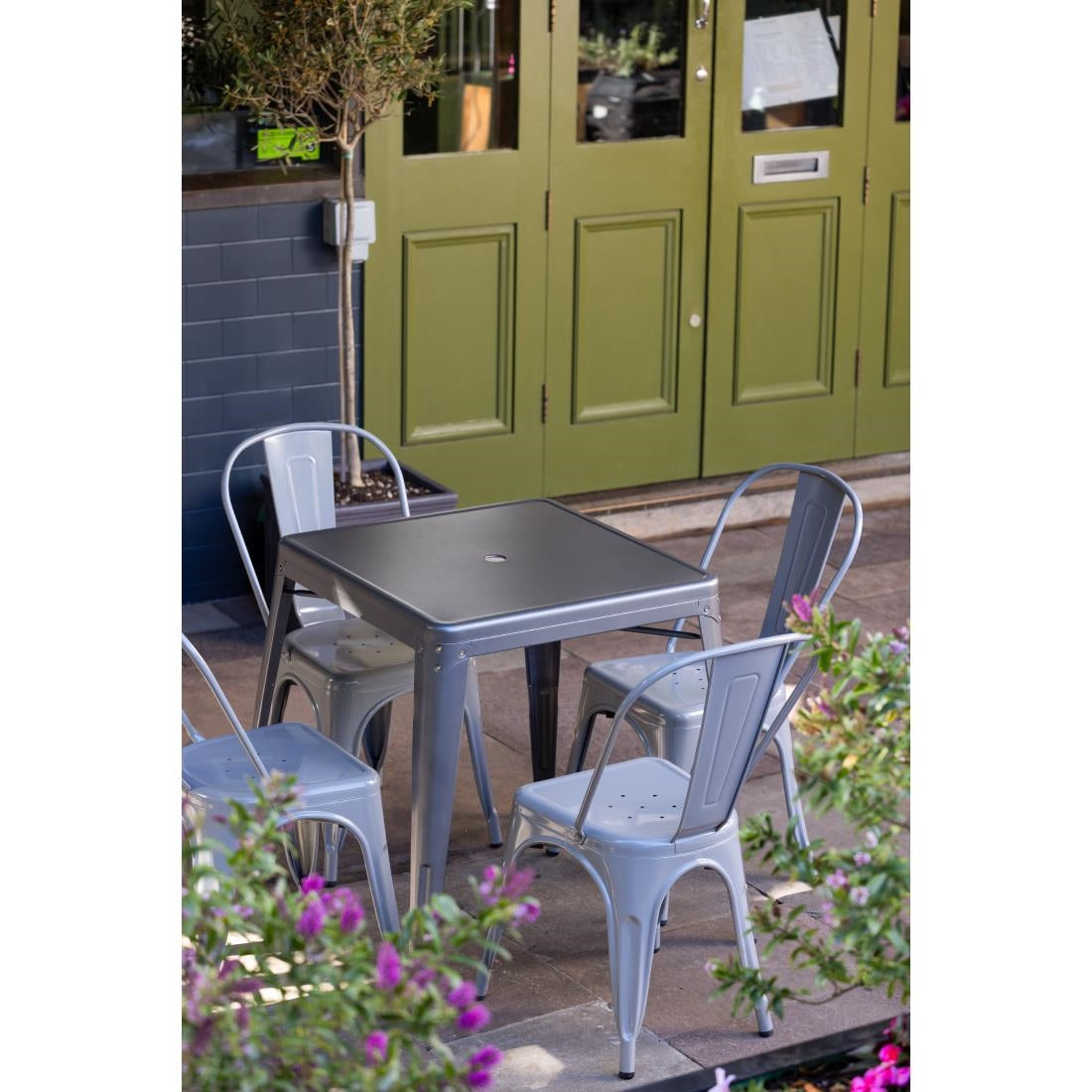 DM904 Bolero Bistro vierkante tafel grijs 66cm
