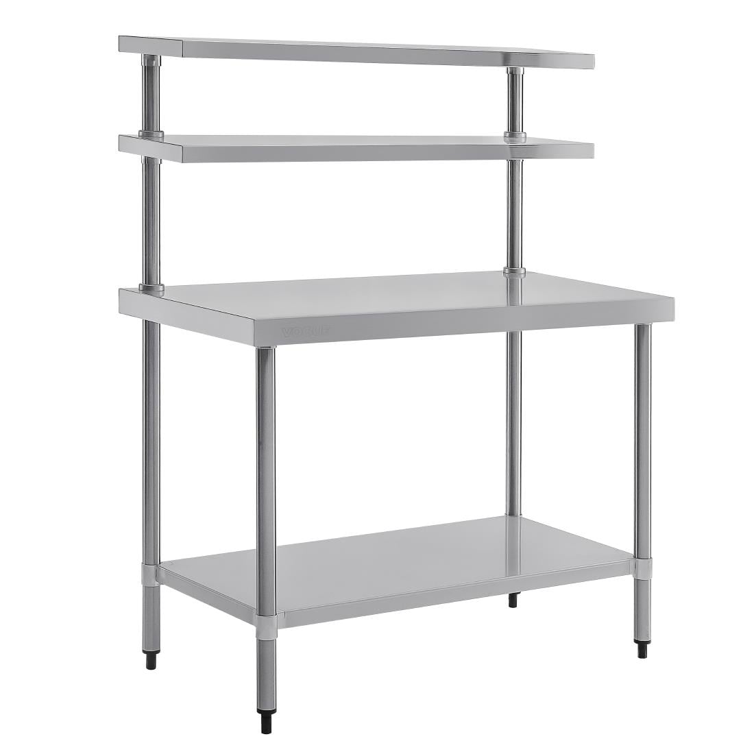 CC359 Vogue RVS werktafel met wandplanken 120cm