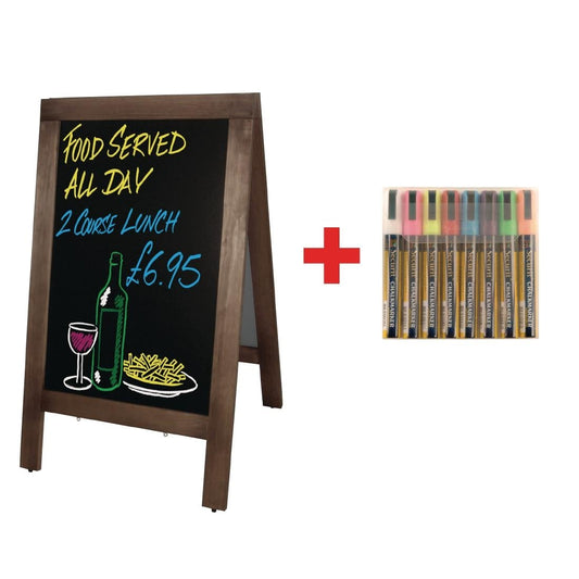 SA228 Olympia klein stoepbord en gratis set Securit-pennen