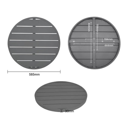 FX037 Bolero Aluminium Rond Tafelblad Donkergrijs 580mm