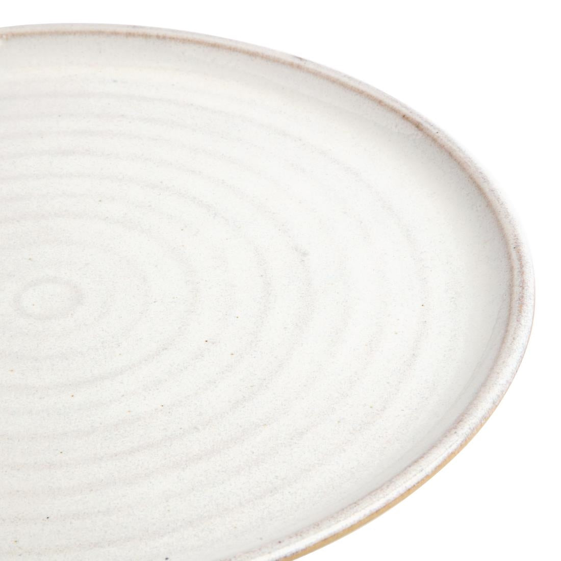 FA331 Olympia Canvas ronde borden met smalle rand wit 26,5cm (6 stuks)