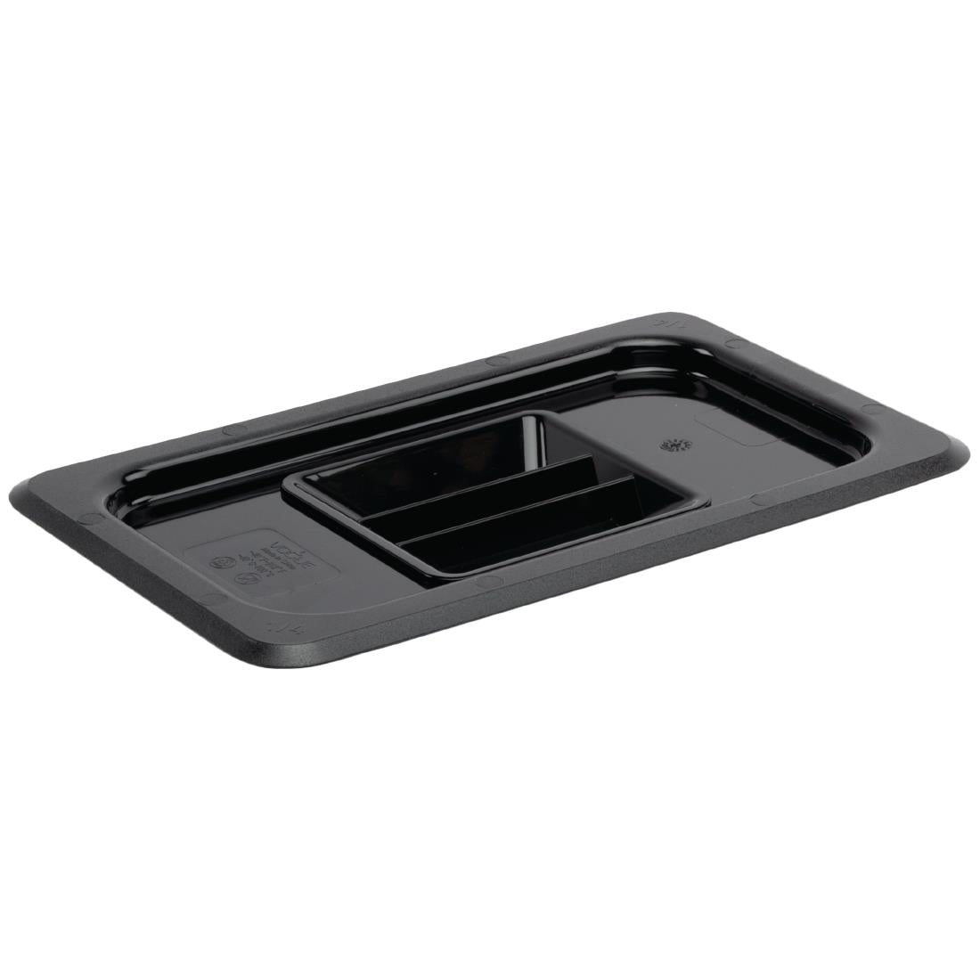 U477 Vogue polycarbonaat deksel zwart GN 1/4