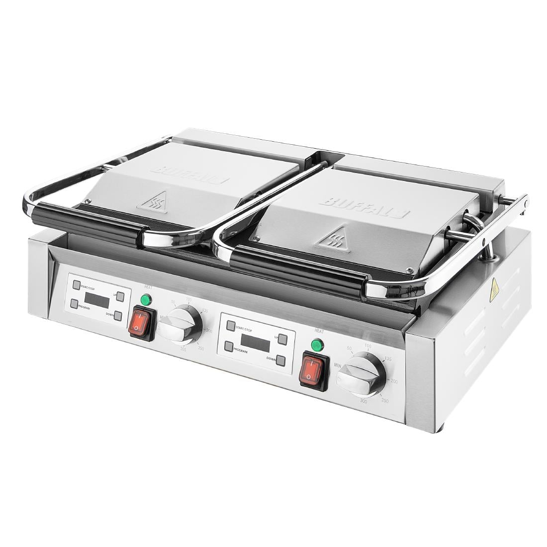 CU613 Buffalo Dubbele Contactgrill Platte & Geribbelde Platen