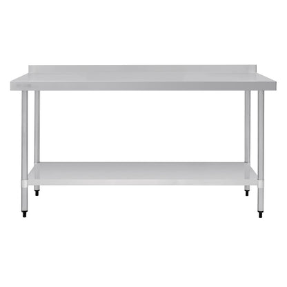 GJ509 Vogue RVS werktafel met achteropstand 90x180x70cm