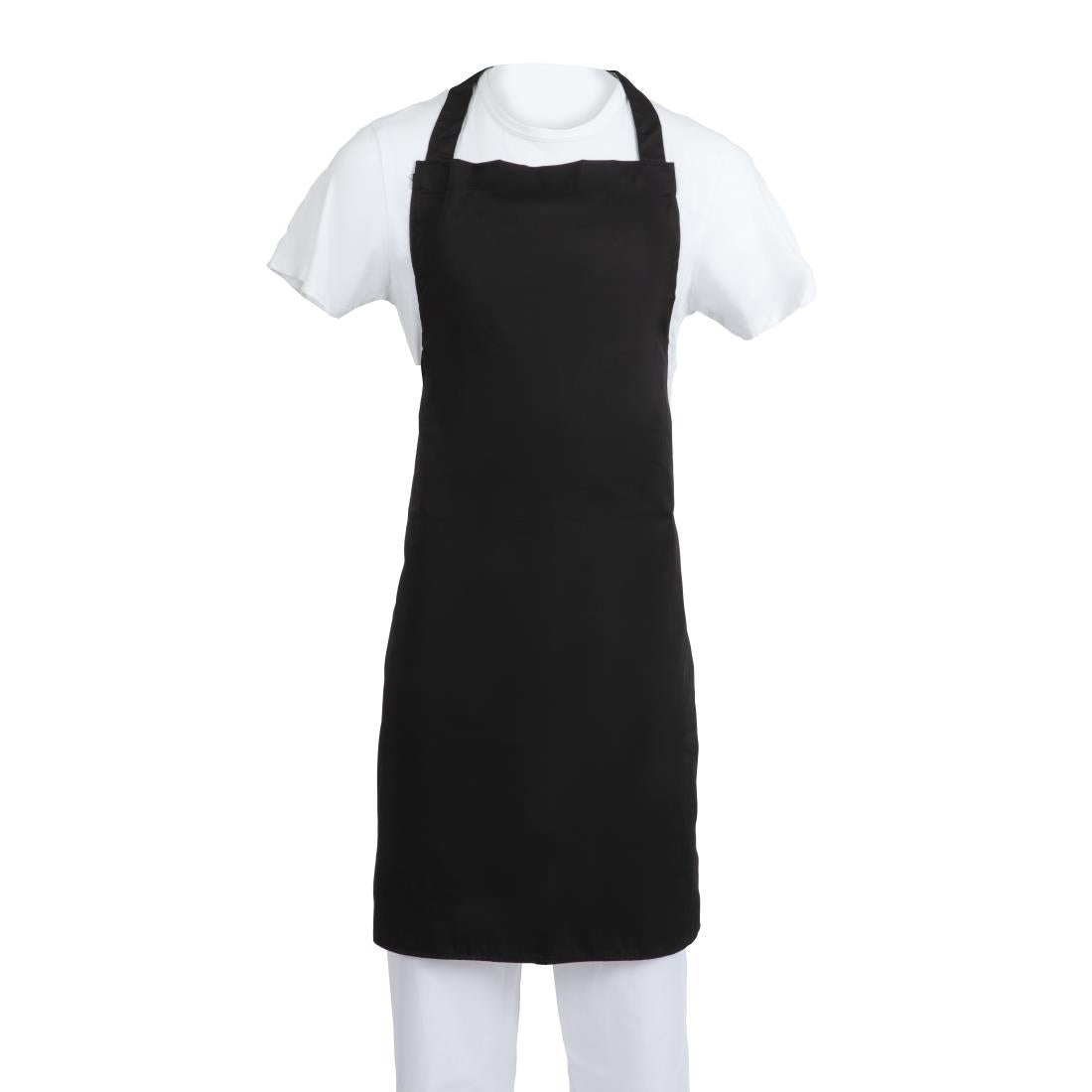 B887 Whites polykatoen halterschort zwart XL