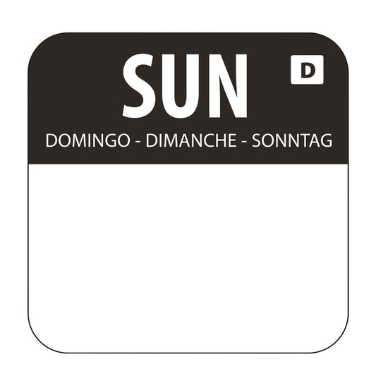 U783 Hygiplas oplosbare blanco kleurcode voedseletiketten zondag (1000 stuks)