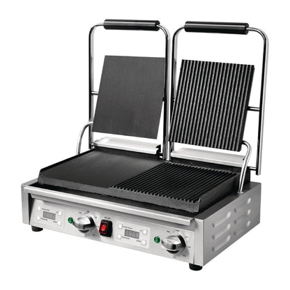 FC386 Buffalo dubbele halve geribbelde contactgrill