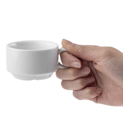 CB471 Olympia Whiteware stapelbare espressokopjes 8,5cl (12 stuks)