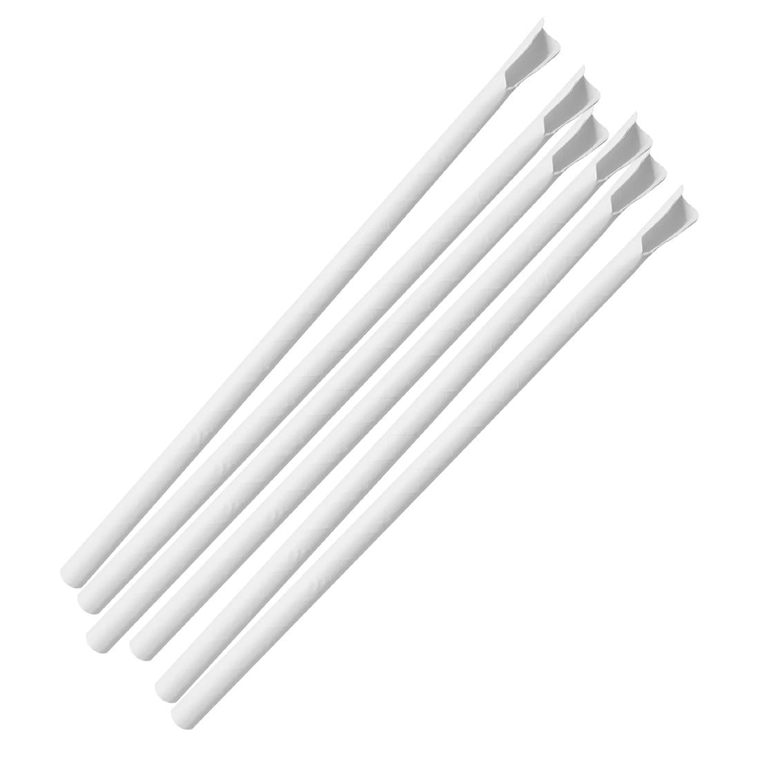 HU367 Fiesta Composteerbare Papieren Lepelrietje Wit 210x8mm (250 stuks)