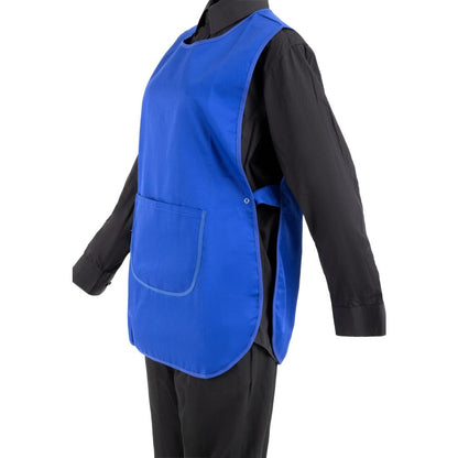 B043 Whites overgooierschort met zak royal blue