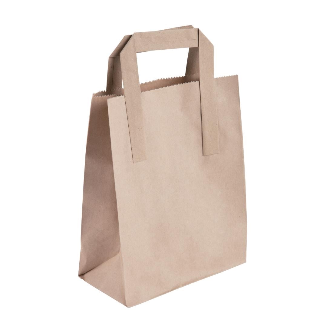 CS351 Fiesta Recyclable gerecyclede bruine papieren draagtassen klein (250 stuks)