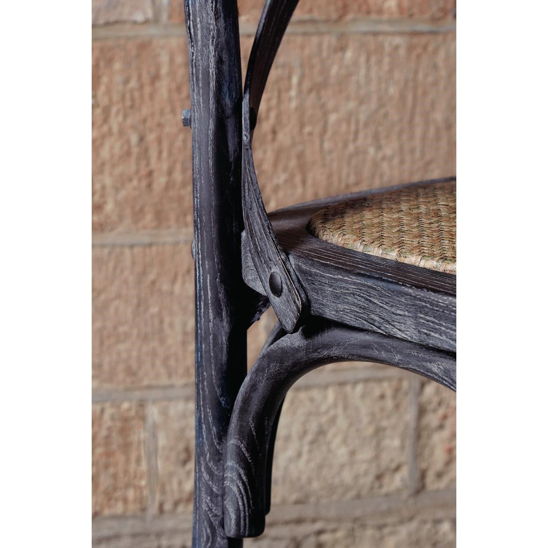 GG654 Bolero houten stoel met gekruiste rugleuning black wash (2 stuks)