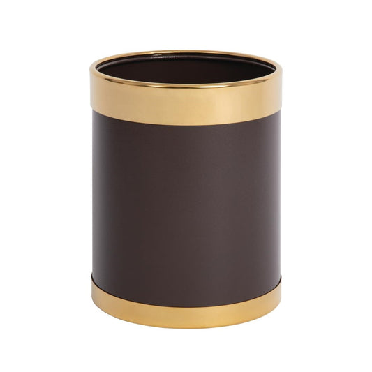 Y804 Bolero prullenbak bruin met gouden rand 10,2Ltr