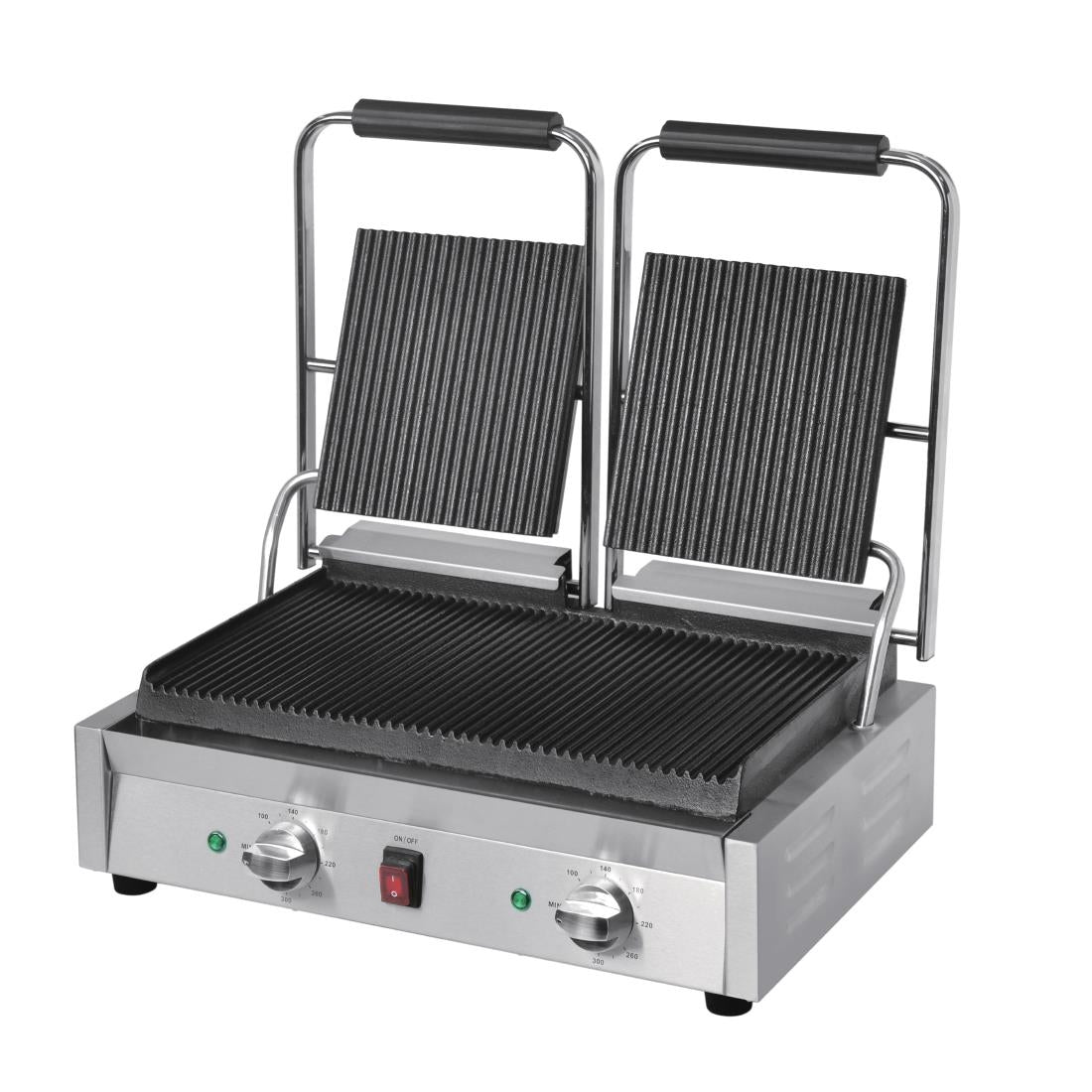 CU604 Buffalo Bistro Dubbele Geribbelde Contactgrill