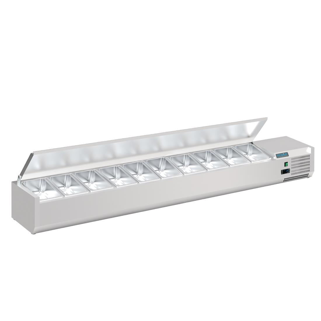 FA857 Polar G-serie opzetkoelvitrine met deksel 10x GN 1/4