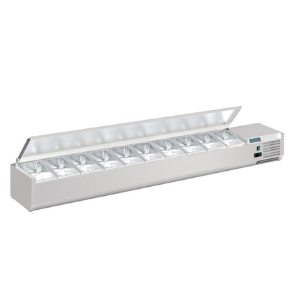 FA857 Polar G-serie opzetkoelvitrine met deksel 10x GN 1/4