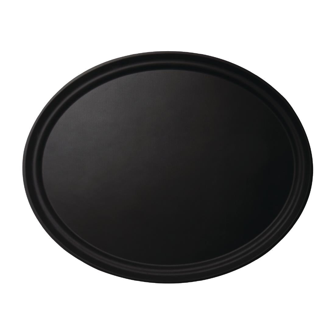 CJ655 Cambro Camtread ovaal dienblad zwart 60 x 73cm