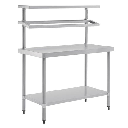 CB908 Vogue RVS werktafel met wandplanken