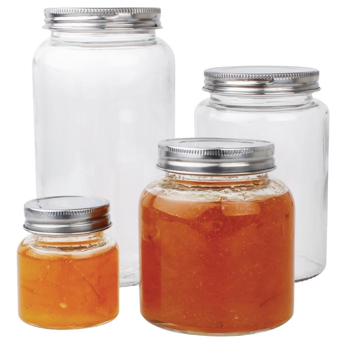 CP082 Vogue glazen voorraadpot met schroefdeksel 330ml (6 stuks)