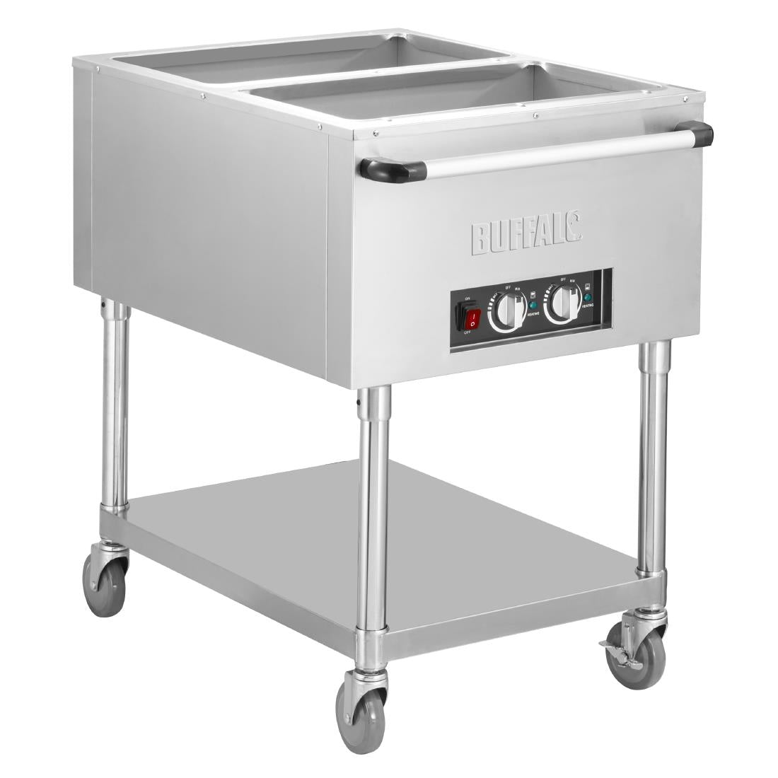 JB983 Buffalo Mobiele bain marie wagen 2x 1/1GN