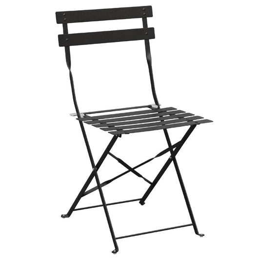 GH553 Bolero stalen opklapbare stoelen zwart (2 stuks)