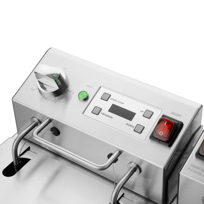 CU624 Buffalo Dubbele Elektrische Friteuse met Timer 2x5Ltr