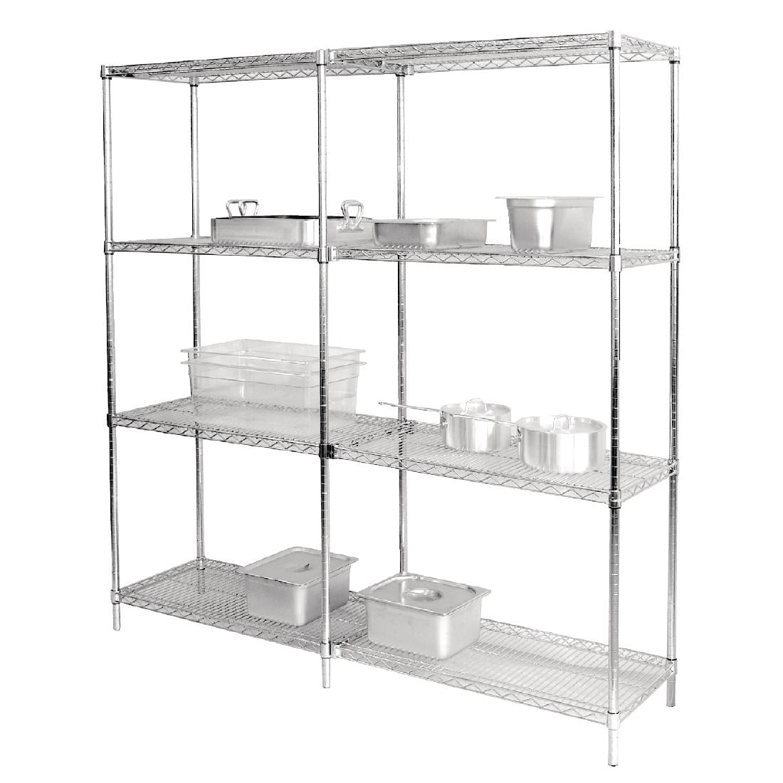 U891 Vogue chroom schappen voor Vogue voorraadrekken 152,5x45,7cm (2 stuks)