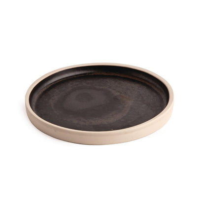 FA314 Olympia Canvas platte ronde borden zwart 18cm (6 stuks)