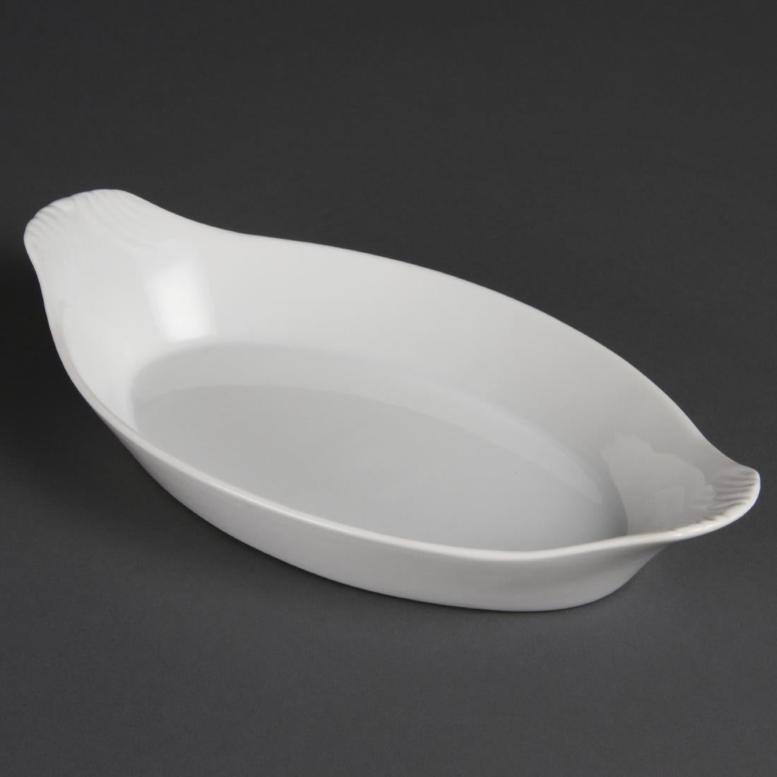 W411 Olympia Whiteware ovale gratineerschalen 29x16,6cm (6 stuks)