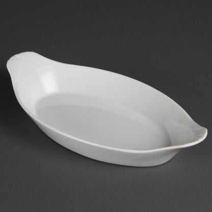 W411 Olympia Whiteware ovale gratineerschalen 29x16,6cm (6 stuks)