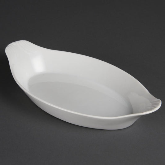 W411 Olympia Whiteware ovale gratineerschalen 29x16,6cm (6 stuks)