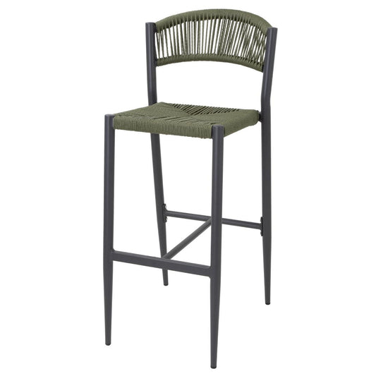 HZ595 Bolero Eden PE gevlochten rattan outdoor barkrukken groen (2 stuks)