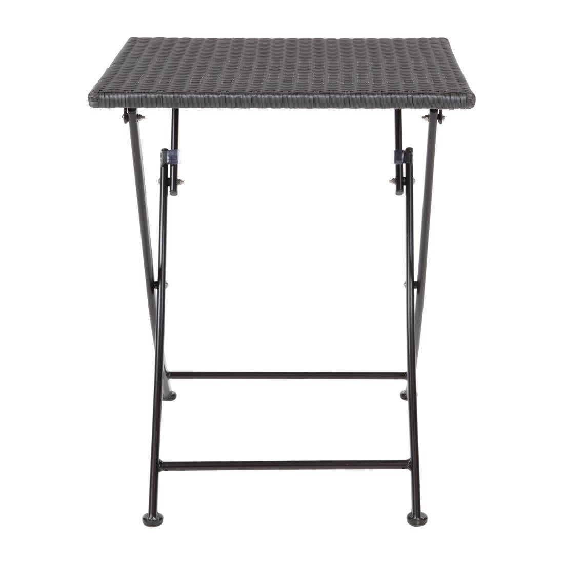 GL302 Bolero vierkante polyrotan klaptafel zwart 60cm