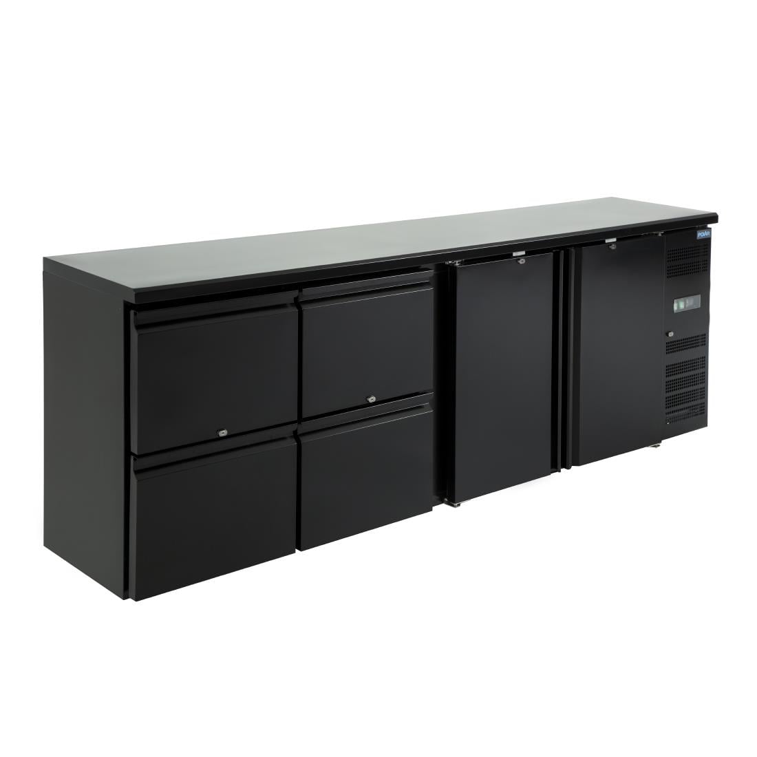 GL456 Polar U-serie dubbele deur back bar toonbank koelkast met laden