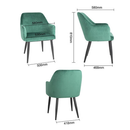 FX070 Bolero Lia Velvet stoelen donkergroen (2 stuks)