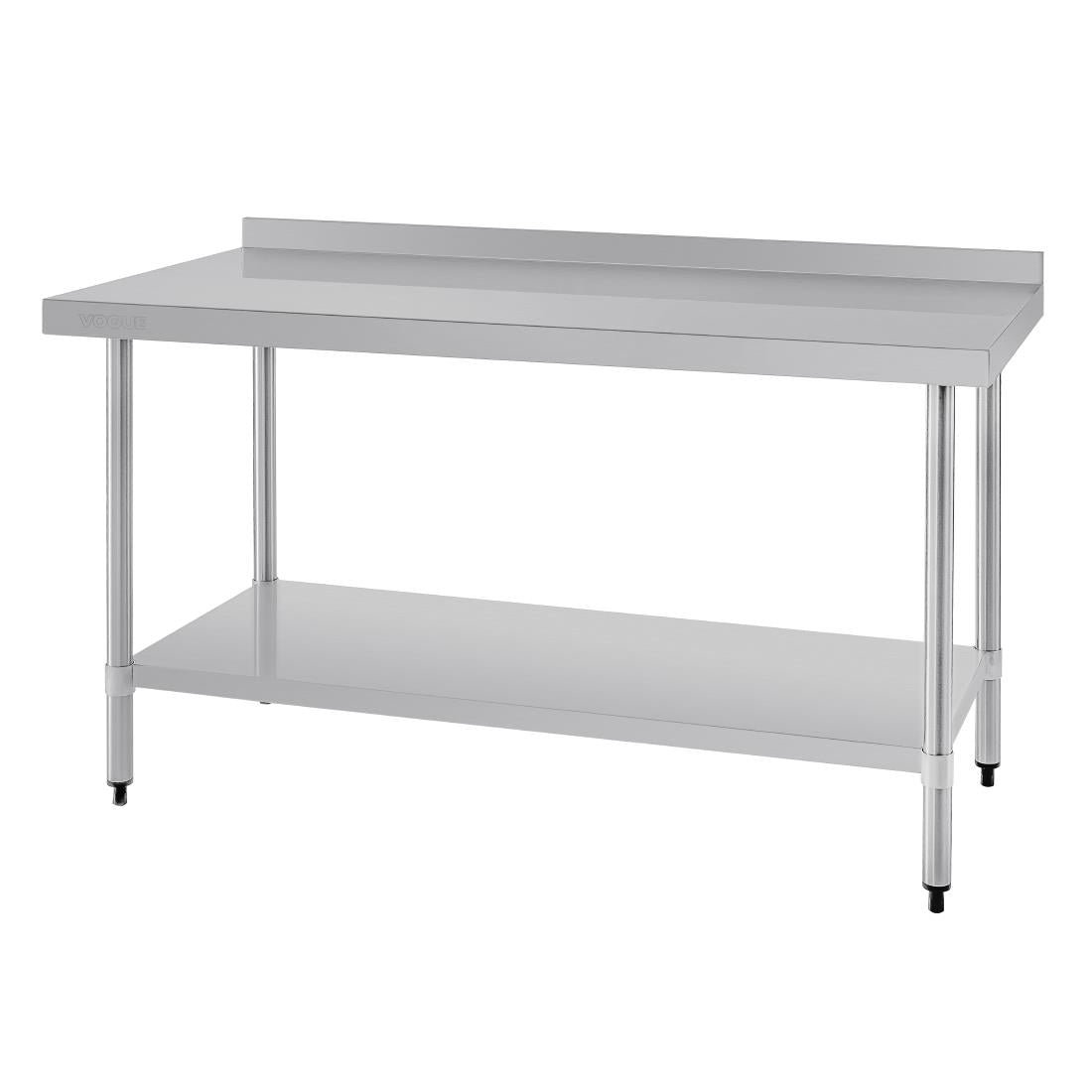 T382 Vogue RVS werktafel met achteropstand 90x150x60cm