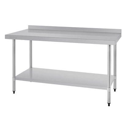 T382 Vogue RVS werktafel met achteropstand 90x150x60cm