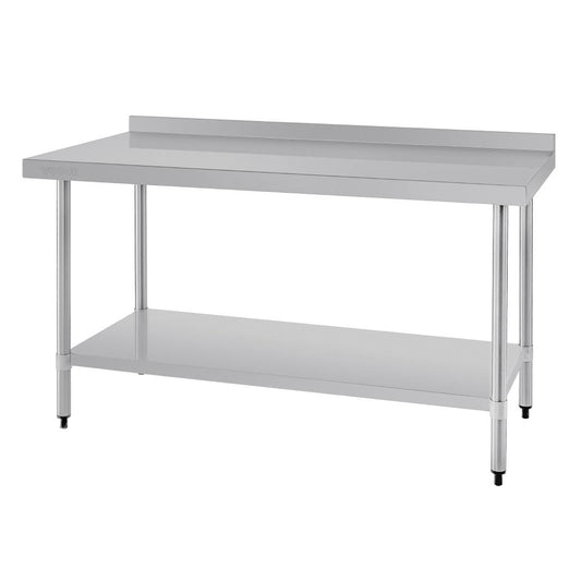T382 Vogue RVS werktafel met achteropstand 90x150x60cm