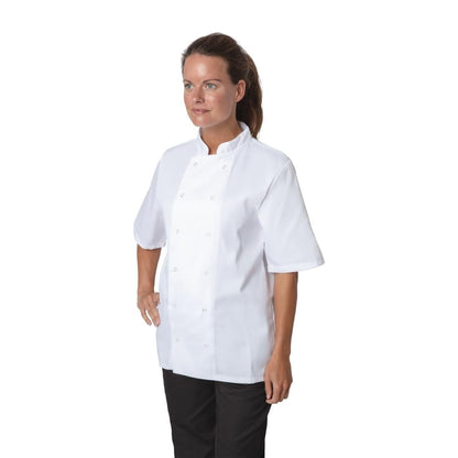 B250-M Whites Boston unisex koksbuis korte mouw wit M