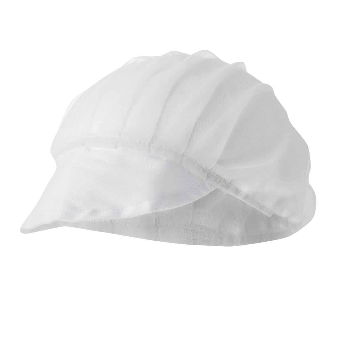 B226 Whites nylon haarnet met klep wit