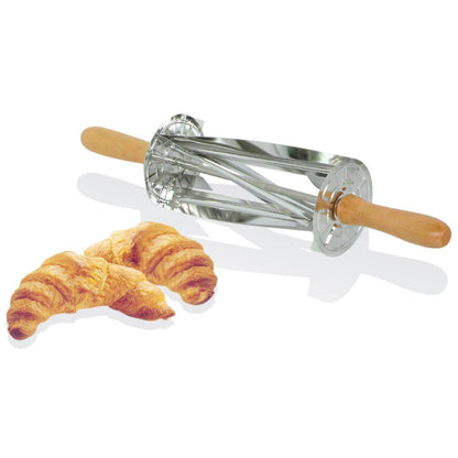 HS517 Gobel RVS Croissant Roller Cutter Met Houten Handvat 510x95X95mm