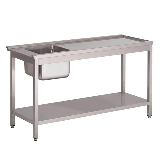 GL897 Gastro M voorspoeltafel voor doorschuifvaatwasser GL896 120x59x85cm