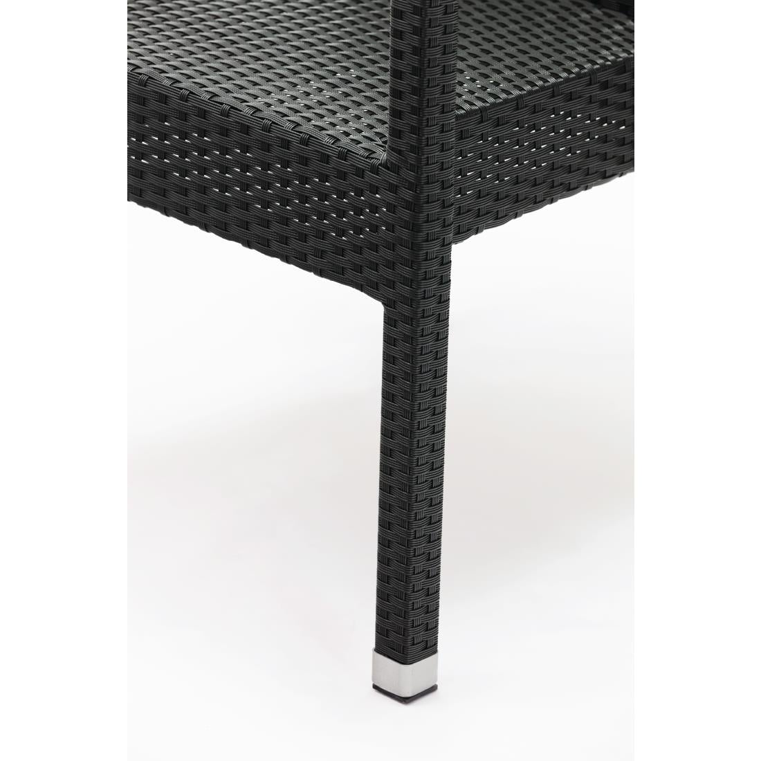 DL477 Bolero polyrotan stoelen met armleuning antraciet (4 stuks)
