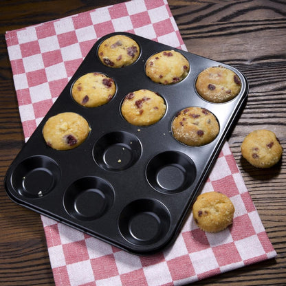 GD013 Vogue carbonstalen anti-kleef bakvorm 12 mini-muffins