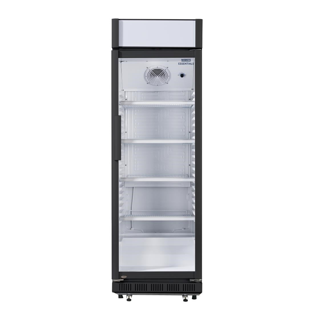 CJ794 Nisbets Essentials Rechtopstaande Display Koeling met Lichtbak 346Ltr