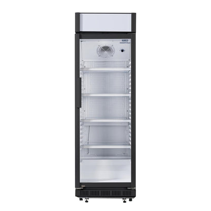 CJ794 Nisbets Essentials Rechtopstaande Display Koeling met Lichtbak 346Ltr