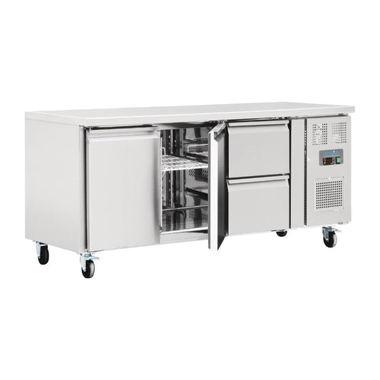 GD874 Polar U-serie koelwerkbank 2 deuren en 2 laden 417L