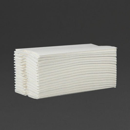 CF796 Jantex 160-pak C-gevouwen handdoeken 2-laags wit (15 stuks)