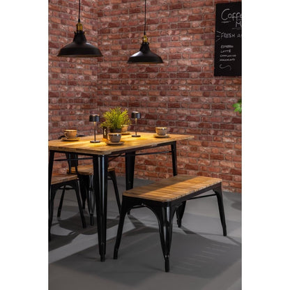 HZ816 Bolero Bistro Bank Met Latten Van Mangohout Zwart 850 mm (2 stuks)