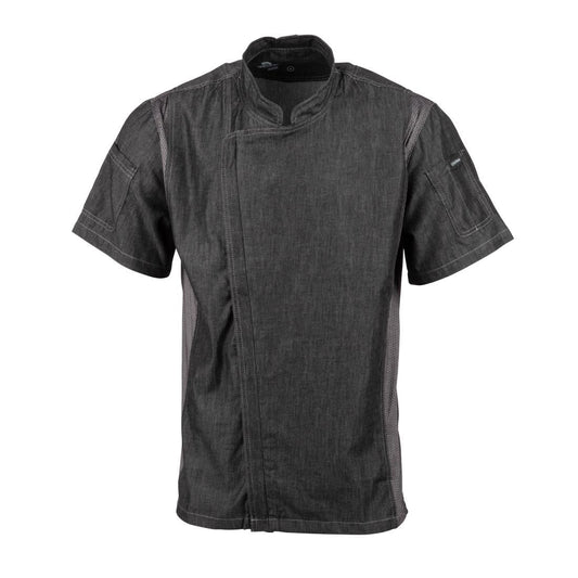 BB270-S Chef Works Urban Delancey denim koksbuis korte mouw grijs S